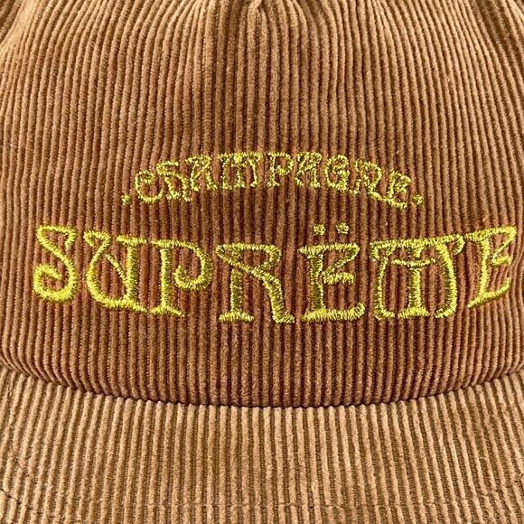Supreme Champagne Corduroy Hat Snapback Cap Brown Streetwear - Picture 3 of 10